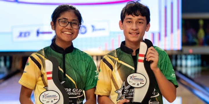 Elias O'Hollaren wins boys title, USA Bowling teammate Katelyn Abigania again wins girls title in 2019 Junior Gold Championships U12 show
