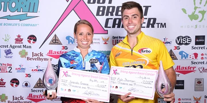 Kyle Sherman and 'backup plan' Amanda Greene win 20th PBA-PWBA Storm Striking Against Breast Cancer Mixed Doubles — aka the Luci — in wild finish