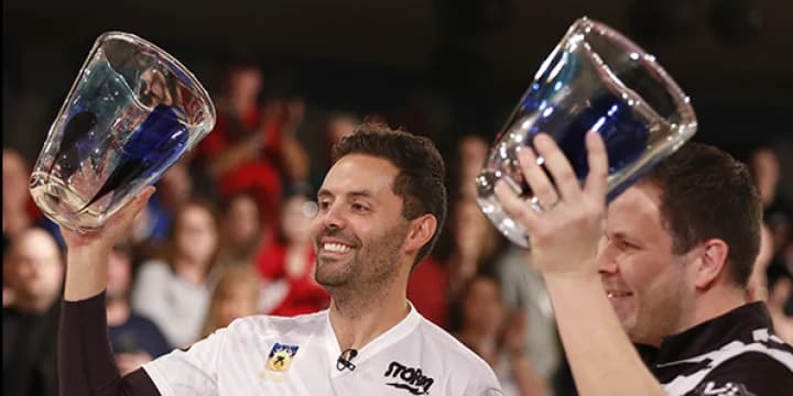 Showing no signs of fatigue, Bill O'Neill and Jason Belmonte lead qualifying of 2020 Mark Roth-Marshall Holman PBA Doubles Championship