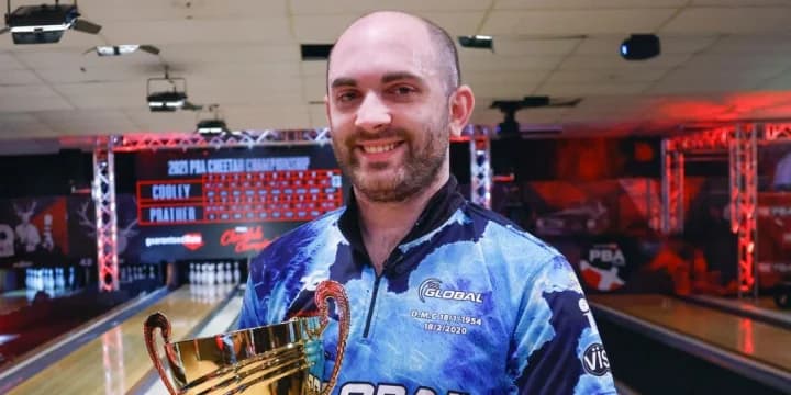  Sam Cooley and reactive resin win over Kris Prather and urethane for the 2021 PBA Cheetah Championship title