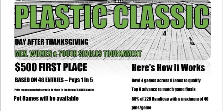 2021 Plastic Classic set for day after Thanksgiving at Schwoegler's Sugar River Lanes