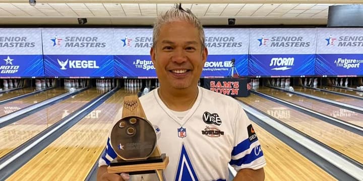 With advice from a friend, Dino Castillo joins 'the circle' by running the stepladder to win the 2022 USBC Senior Masters, highlighted by a perfect game