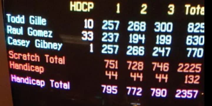 Todd Gille slams 825 with perfect game; Cheryl Erickson fires 704