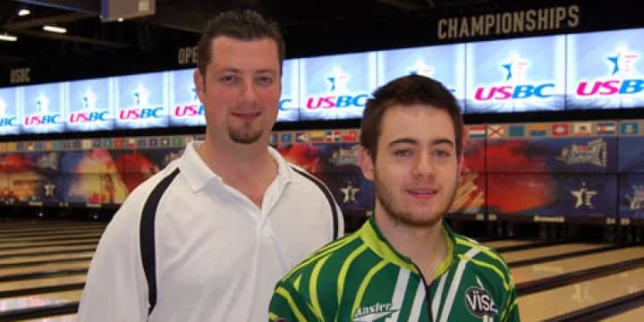 Texans Mark Sleeper Jr.,  Anthony Simonsen grab Open Championships doubles lead with 1st 1,400 of tournament