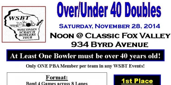 Update: Kegel Abbey Road is lane pattern for popular Over 40/Under 40 Doubles Nov. 28 at Classic Lanes Fox Valley