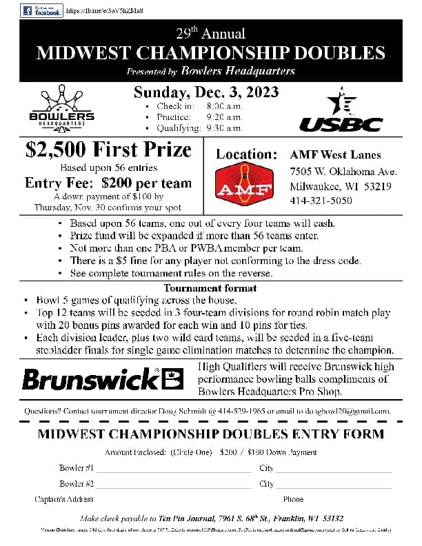 2023 Midwest Championships Doubles flyer