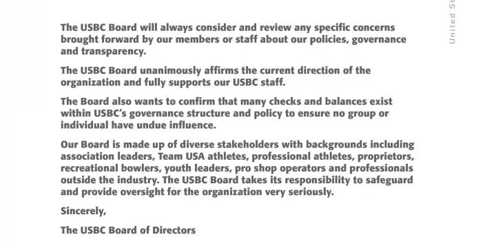 The USBC Board of Directors owes USBC members answers to these questions regarding 'Bullygate'