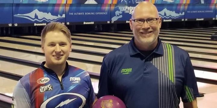 With huge start and clutch strikes at end, A.J. Chapman and Rich Eighme edge into doubles lead at 2018 USBC Open Championships