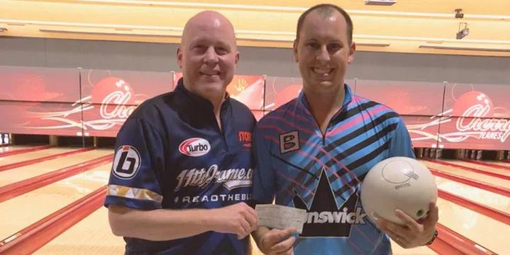 Andy Mills plants his flag inside, hangs on to make stepladder finals, then runs ladder to win 2018 GIBA 11thFrame.com Open