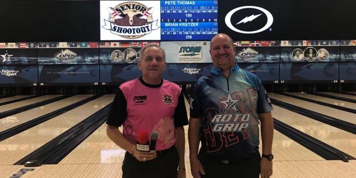 Playing in and out, Brian Kretzer cruises to win in 2018 South Point Senior Shootout Storm Challenge, beating Pete Thomas in title match