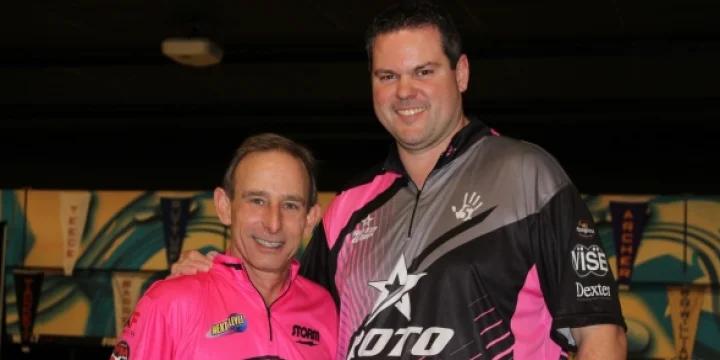 Former champions Norm Duke, Wes Malott soar from 10th to lead heading into final match play round of PBA Mark Roth-Marshall Holman Doubles Championship