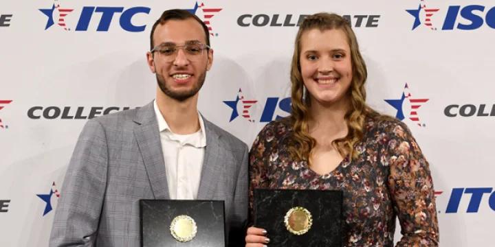 Matt Russo of Webber International voted college bowling MVP by coaches, Bowler of the Year by media for men; Abby Ragsdale of St. Francis-Illinois, Lauren Piotrowski of Pikeville split awards for women