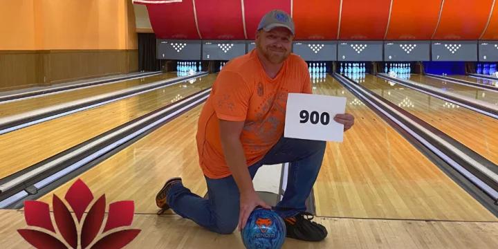 Bryan Deck fires 900 series at Rose City Bowl in New Castle, Indiana
