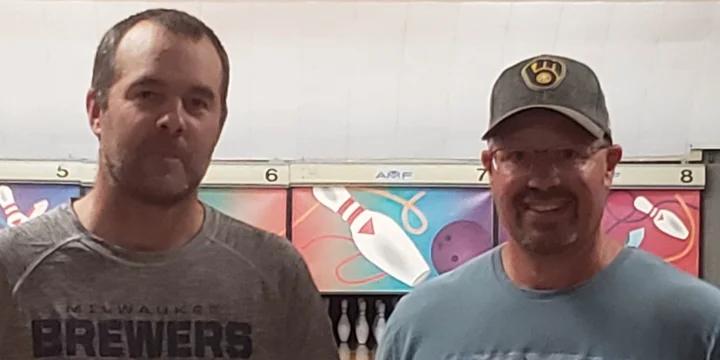 Jeff Flink beats Mark Derozier to win Wolf River Scratch Bowlers Tour at Nelson's Strike Zone in Waupaca