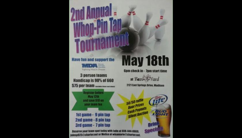 Second annual MDA fundraiser tourney set for Bowl-A-Vard May 18