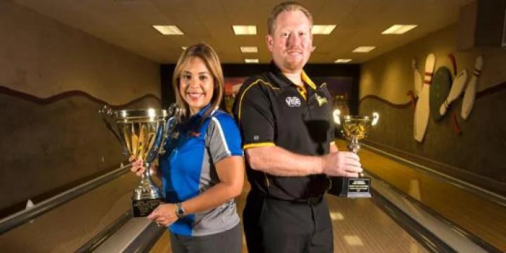 It's PBA history as Mitch Beasley defeats his wife to win PBA Shock Top Midwest Open Regional in St. Charles, Missouri