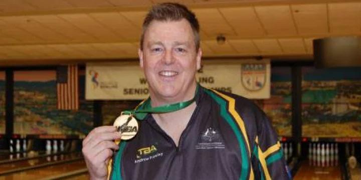 Australia’s Andrew Frawley wins men’s singles gold at World Bowling Senior Championships
