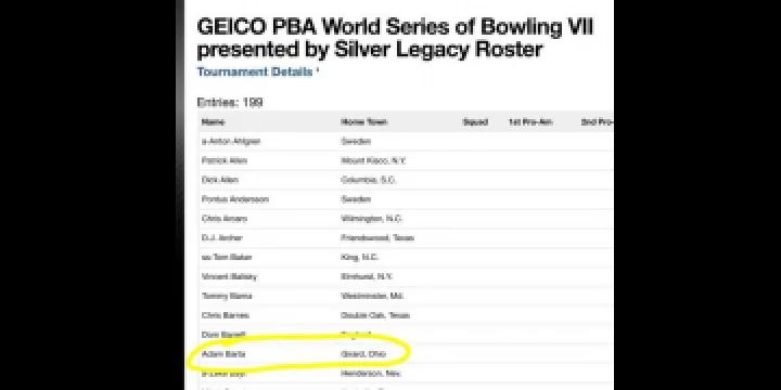Adam Barta enters PBA World Series of Bowling as non-member