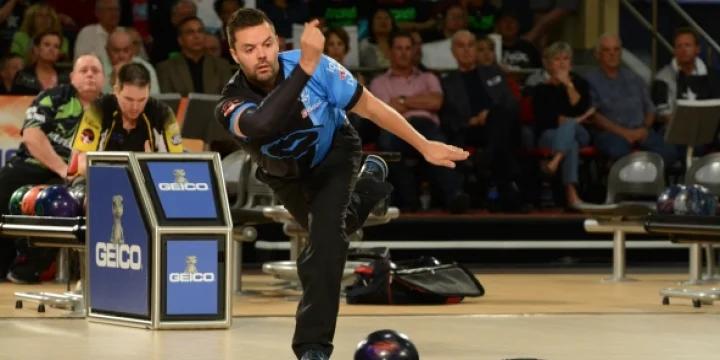 Seeking USBC Masters four-peat, Jason Belmonte leads qualifying closing with high round of tournament
