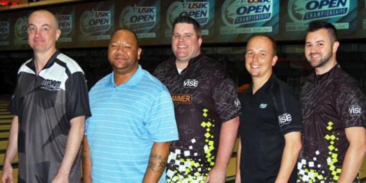 2016 Open Championships team all-events lead changes hands for second straight day as 7-10 split conversion helps HornswogglersS edge past BowlingDynamics.com