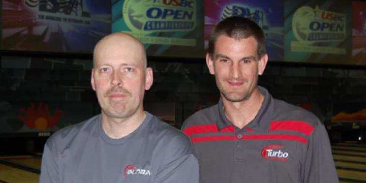 Giant final game carries Greg Thomas, Chris Hill to doubles lead at Open Championships