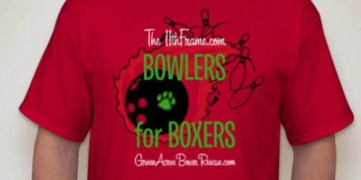Another chance to buy a 2016 Bowlers for Boxers T-shirt and help Green Acres Boxer Rescue