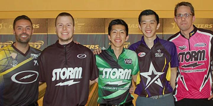 History on the line at USBC Masters with TV field of Jason Belmonte. Alex Hoskins, brothers Darren Tang and Michael Tang, Martin Larsen