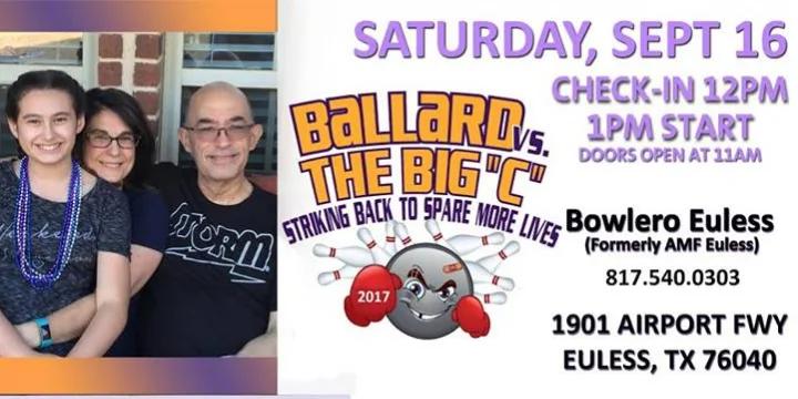Ballard vs. The Big ‘C’ set for Sept. 16 at Bowler Euless in Euless, Texas