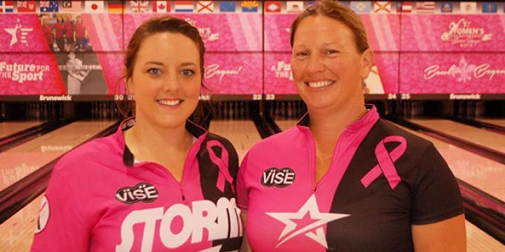 Second time's a charm for Charly Boelter and Samantha Kelly as they grab doubles lead at USBC Women's Championships