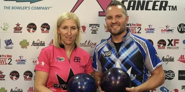 Jason Sterner, last-minute replacement partner Birgit Poppler enjoy improbable win in PBA-PWBA Xtra Frame Striking Against Breast Cancer Mixed Doubles — aka The Luci