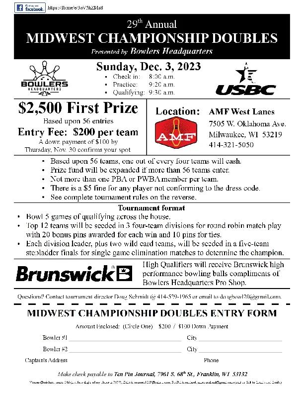 2023 Midwest Championships Doubles flyer